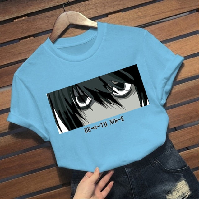 T-Shirt L Manga Death Note Femme Floqué Adulte Courtes Manches