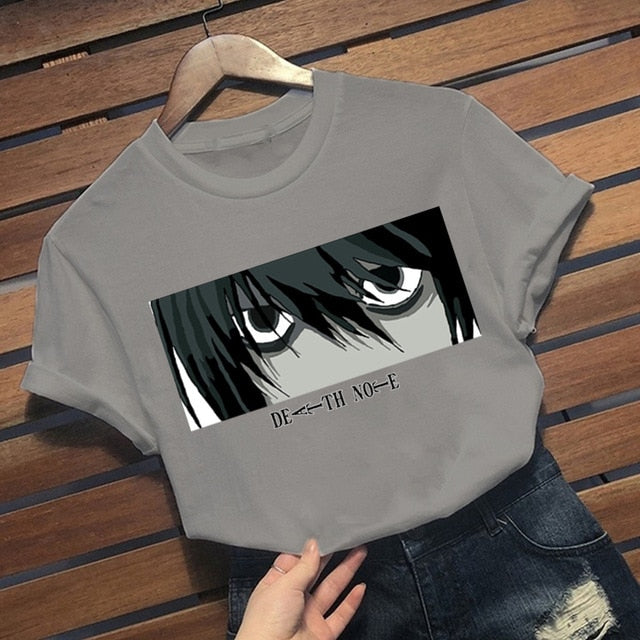 T-Shirt L Manga Death Note Femme Floqué Adulte Courtes Manches