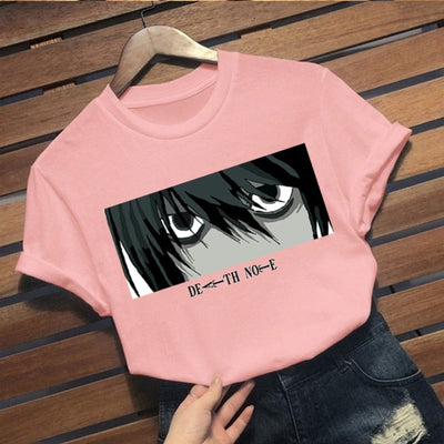 T-Shirt L Manga Death Note Femme Floqué Adulte Courtes Manches