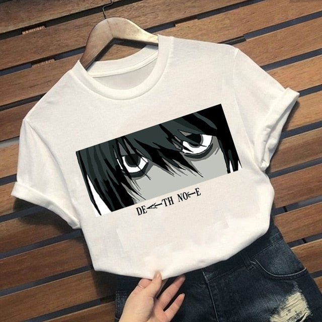 T-Shirt L Manga Death Note Femme Floqué Adulte Courtes Manches