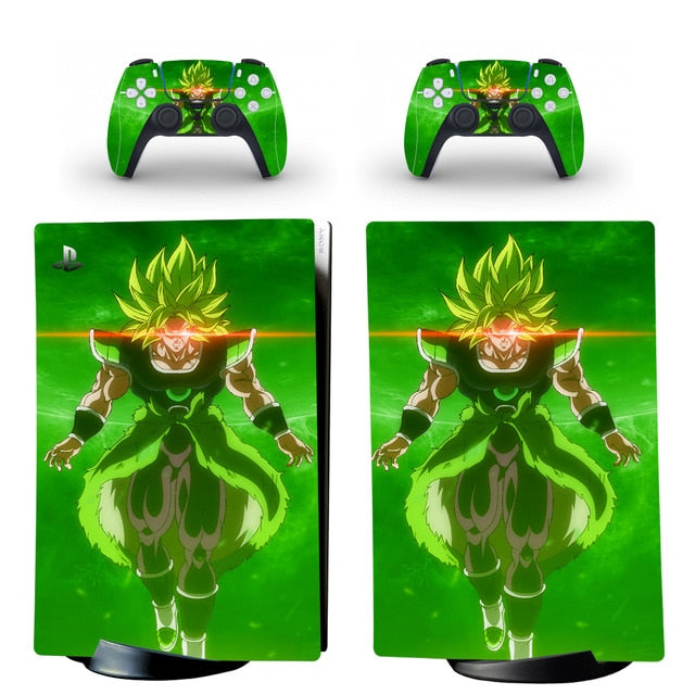 Sticker PS5 "Broly" Dragon Ball Autocollant Console & Manette