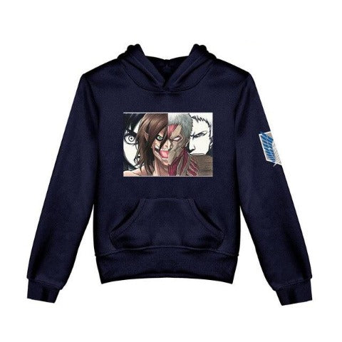 Pull Enfant Eren vs Reiner Attaque des Titans bleu