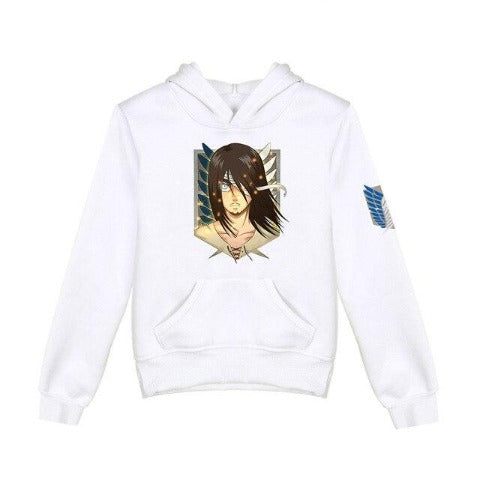 Pull Enfant Attaque des Titans Hoodie blanc