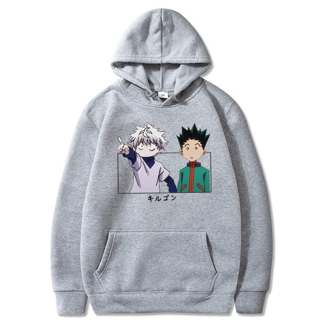 Hoodie Hxh Kirua Gon gris