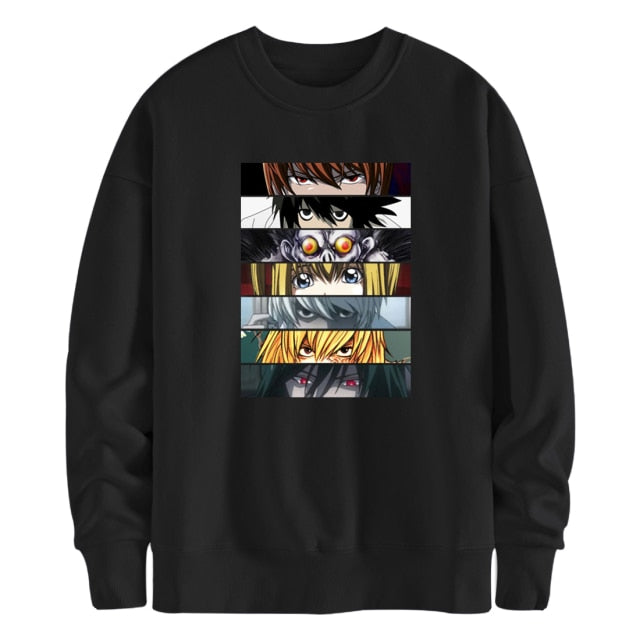 Pull Manga Death Note Adulte Homme Femme Longues Manches noir