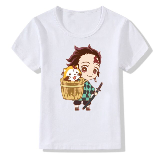 T-Shirt Enfant Demon Slayer Tanjiro Kamado blanc