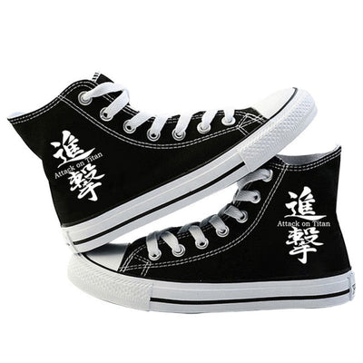 Chaussures Fermées Attack on Titan Kanji Baskets Converses Sneakers Adulte Homme Femme