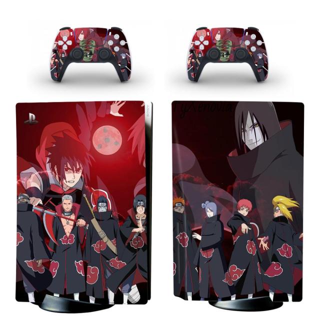 Sticker PS5 &quot;Nuage Rouge&quot; Naruto Console &amp; Manette
