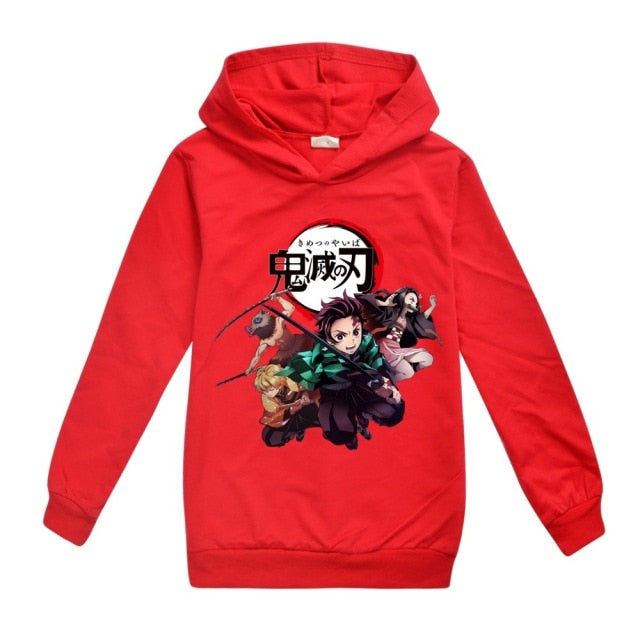 Sweat Enfant Demon Slayer rouge