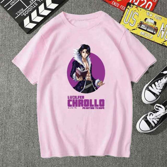 T-Shirt Manga Hunter X Hunter Chrollo Floqué Adulte Homme Femme Courtes Manches