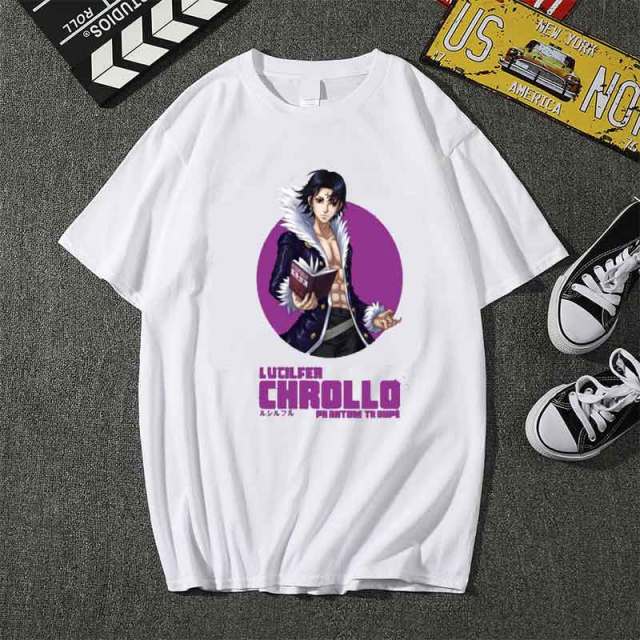 T-Shirt Manga Hunter X Hunter Chrollo Floqué Adulte Homme Femme Courtes Manches