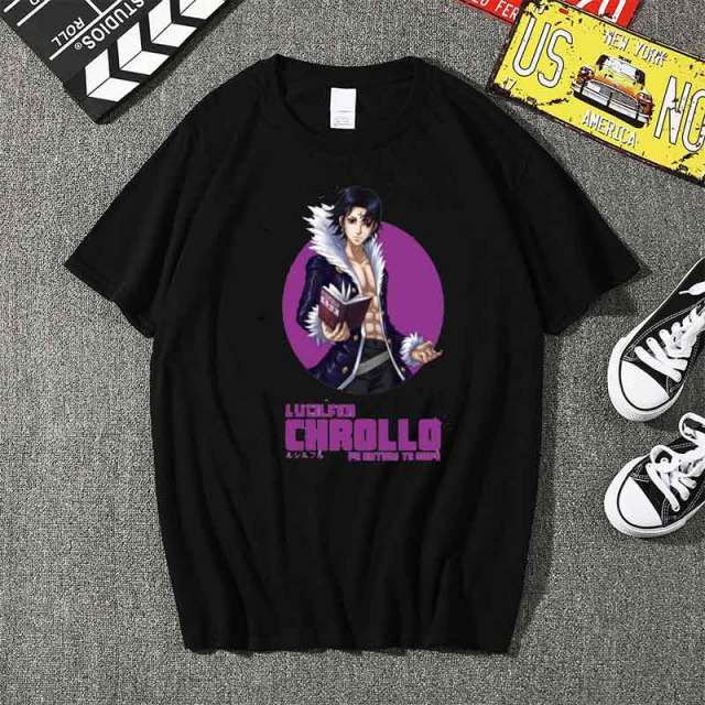 T-Shirt Manga Hunter X Hunter Chrollo Floqué Adulte Homme Femme Courtes Manches