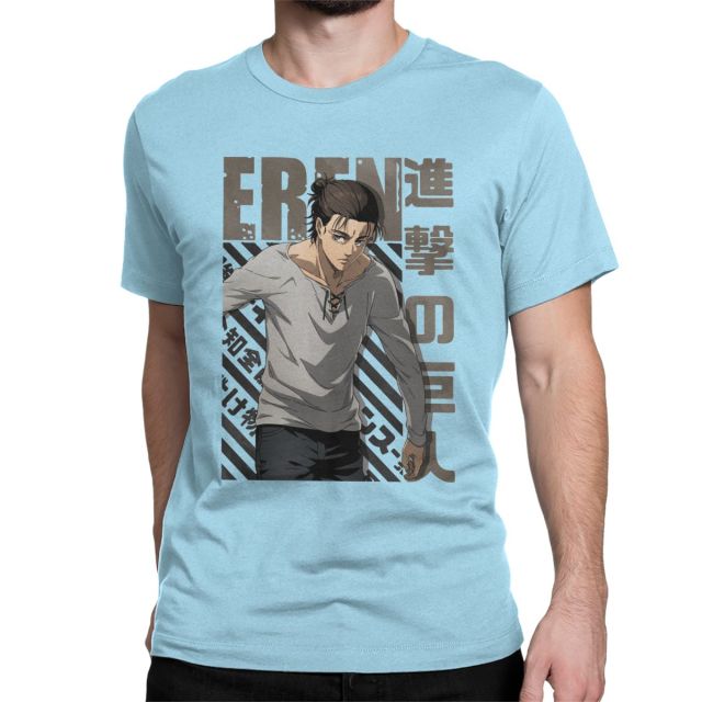 T-shirt Eren Jaeger Attack on Titan Saison 4 Floqué Adulte Homme Femme Courtes Manches Manga