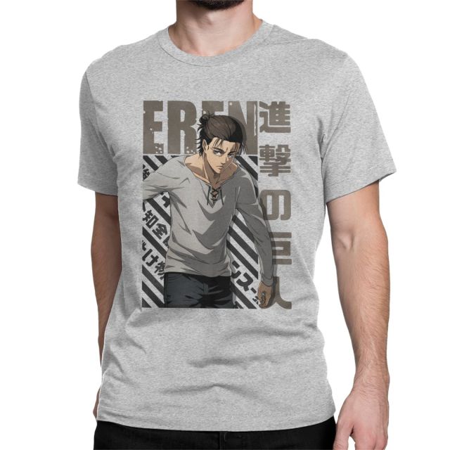 T-shirt Eren Jaeger Attack on Titan Saison 4 Floqué Adulte Homme Femme Courtes Manches Manga