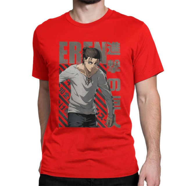T-shirt Eren Jaeger Attack on Titan Saison 4 Floqué Adulte Homme Femme Courtes Manches Manga
