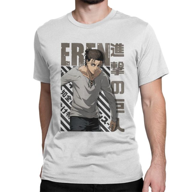 T-shirt Eren Jaeger Attack on Titan Saison 4 Floqué Adulte Homme Femme Courtes Manches Manga