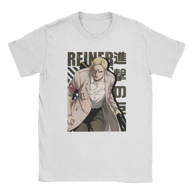 T-shirt Reiner Attaque des Titans Saison 4 Floqué Adulte Homme Femme Courtes Manches Manga