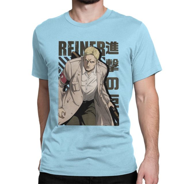 T-shirt Reiner Attaque des Titans Saison 4 Floqué Adulte Homme Femme Courtes Manches Manga