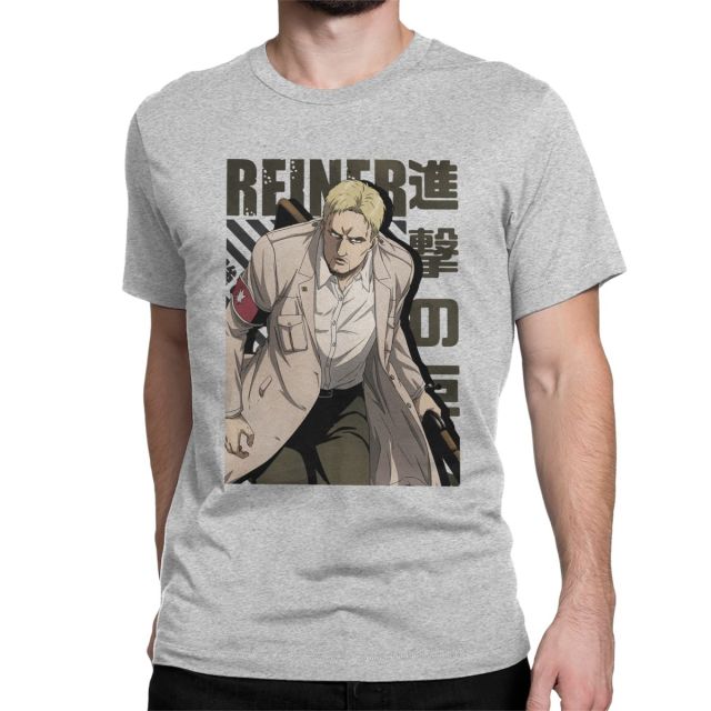 T-shirt Reiner Attaque des Titans Saison 4 Floqué Adulte Homme Femme Courtes Manches Manga