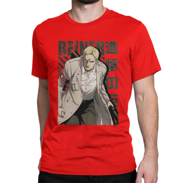 T-shirt Reiner Attaque des Titans Saison 4 Floqué Adulte Homme Femme Courtes Manches Manga