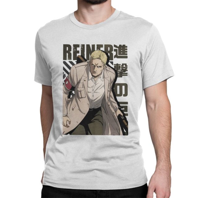 T-shirt Reiner Attaque des Titans Saison 4 Floqué Adulte Homme Femme Courtes Manches Manga