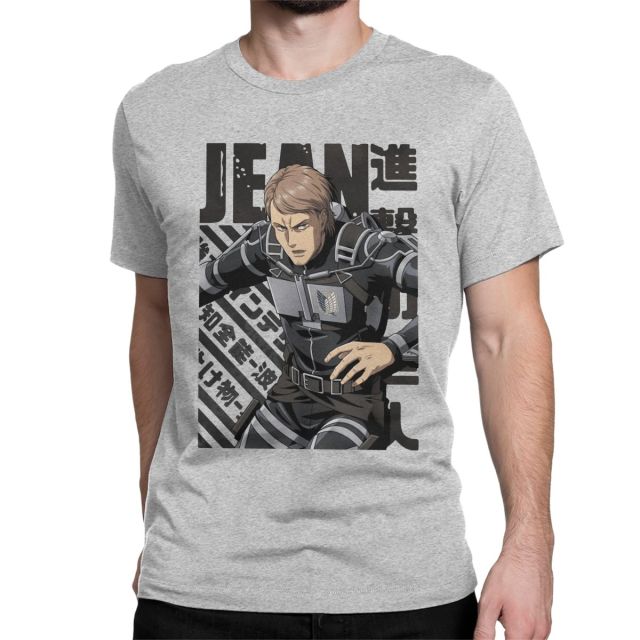T-shirt Jean Attaque des Titans Floqué Adulte Homme Femme Courtes Manches Manga