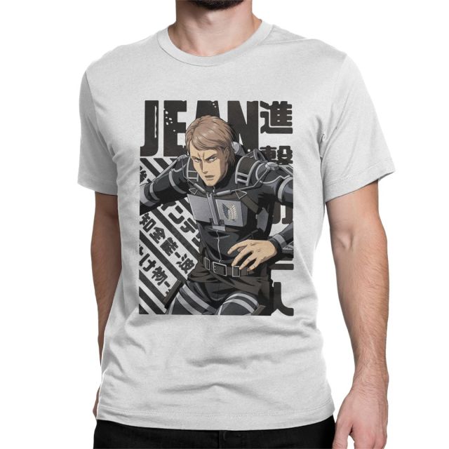 T-shirt Jean Attaque des Titans Floqué Adulte Homme Femme Courtes Manches Manga