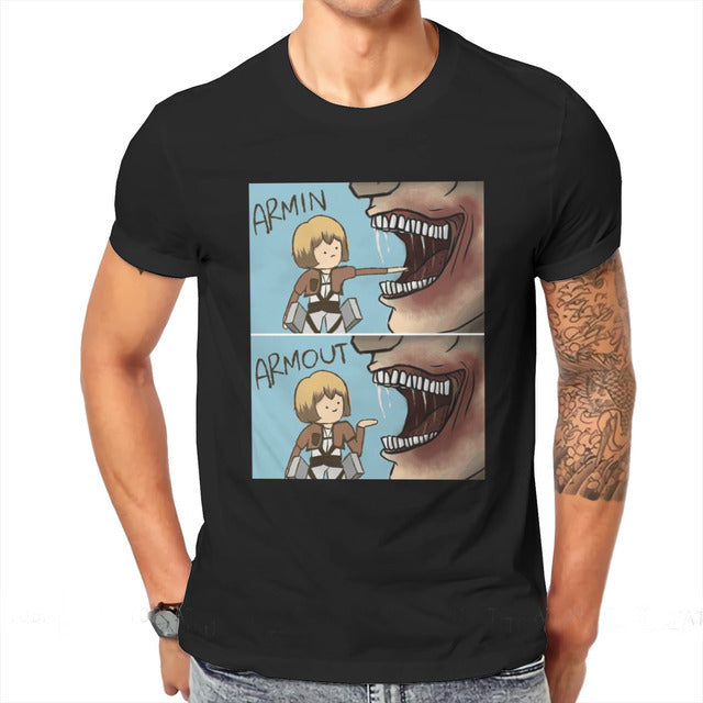 T-shirt Armin Armout Attaque des Titans Floqué Adulte Homme Femme Courtes Manches Manga