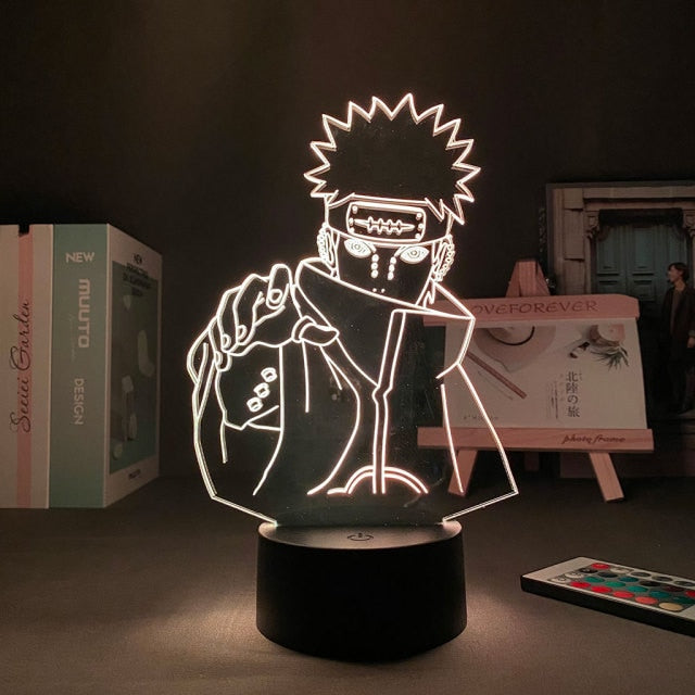 Lámpara de pan de neón LED Akatsuki para decoración de mesita de noche u oficina Manga Naruto