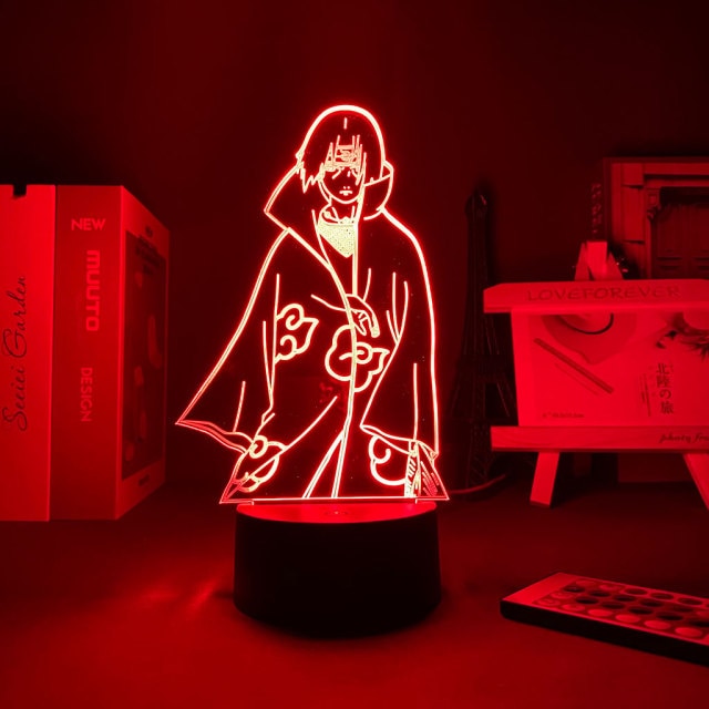 Lampe Itachi Uchiha Led Neon À Poser De Chevet ou Bureau Déco Manga Naruto