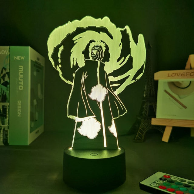 Lampada al neon a LED Tobi Akatsuki per la decorazione del comodino o dell'ufficio Manga Naruto
