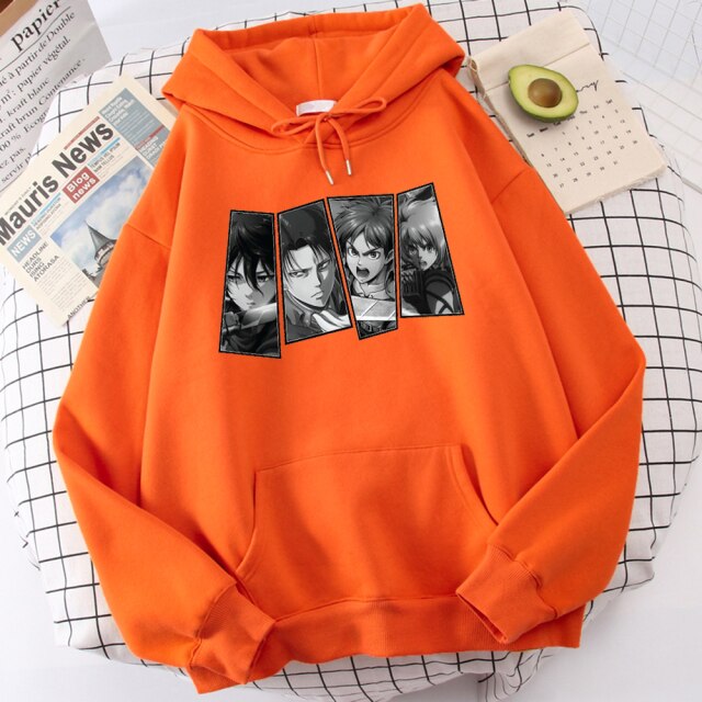 Pull Armin Eren Mikasa Levi Attaque Des Titans orange