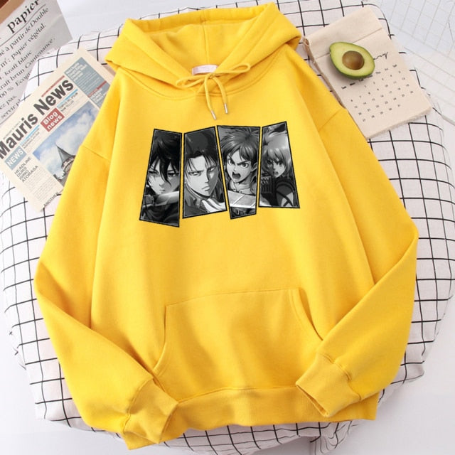 Pull Armin Eren Mikasa Levi Attaque Des Titans jaune