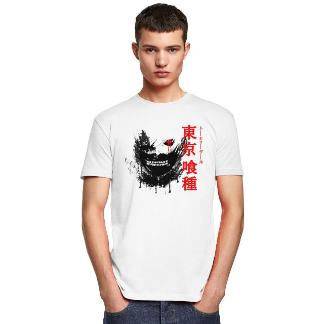 T-Shirt Manga Tokyo Ghoul Kakugan Floqué Adulte Homme Femme Courtes Manches