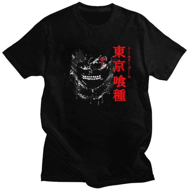T-Shirt Manga Tokyo Ghoul Kakugan Floqué Adulte Homme Femme Courtes Manches