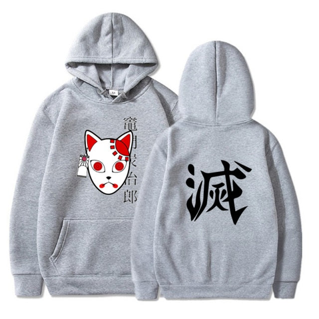 Sweat A Capuche Manga Demon Slayer Masque de Conjuration Adulte Homme Femme Longues Manches