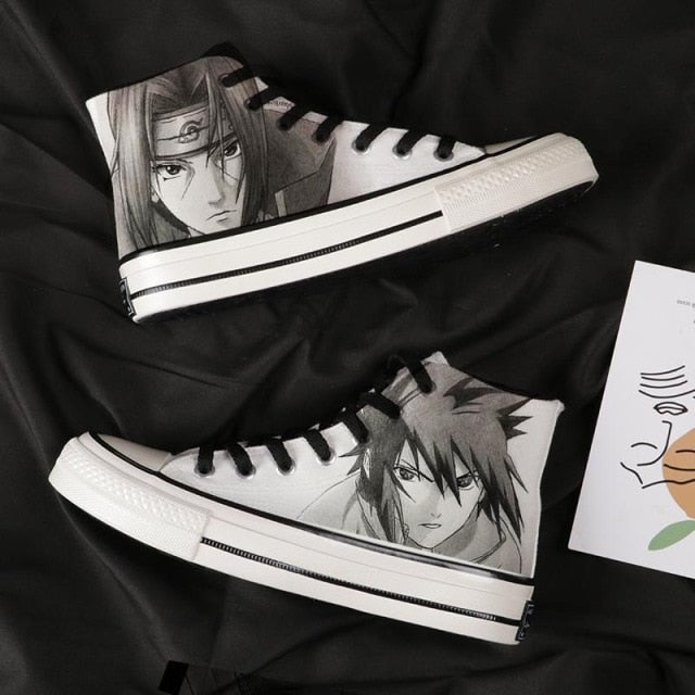Chaussures Frères Uchiha Converse Fermées Naruto Baskets Sneakers Homme Femme Adulte