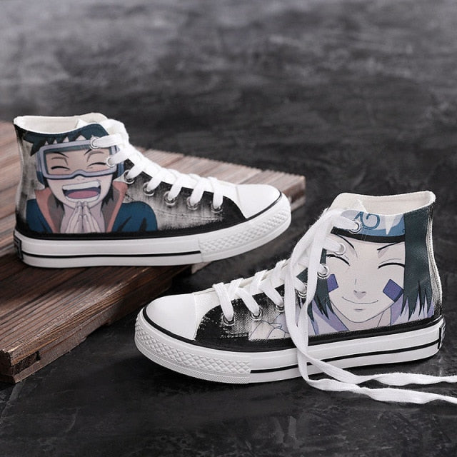 Chaussures Rin &amp; Obito Converse Fermées Naruto Baskets Sneakers Homme Femme Adulte