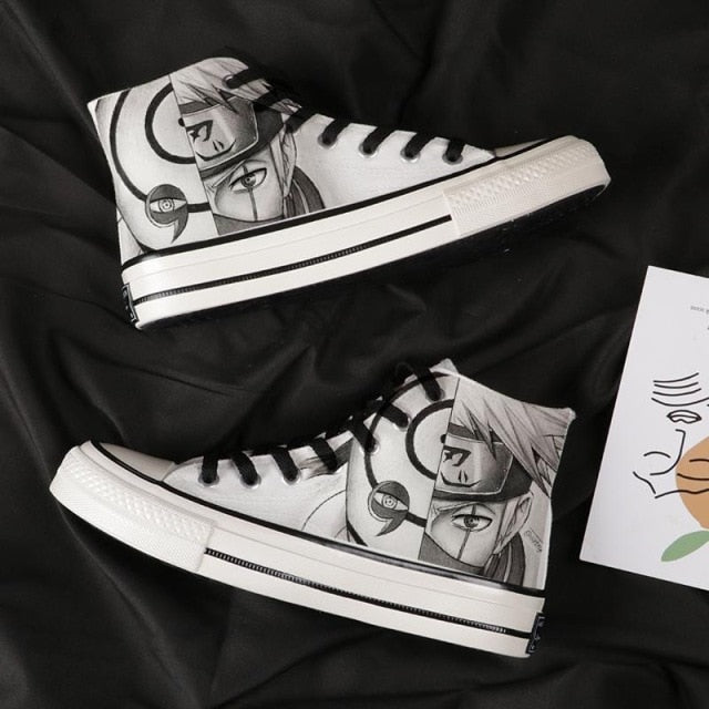 Chaussures Kakashi &amp; Obito Converse Fermées Naruto Baskets Sneakers Homme Femme Adulte