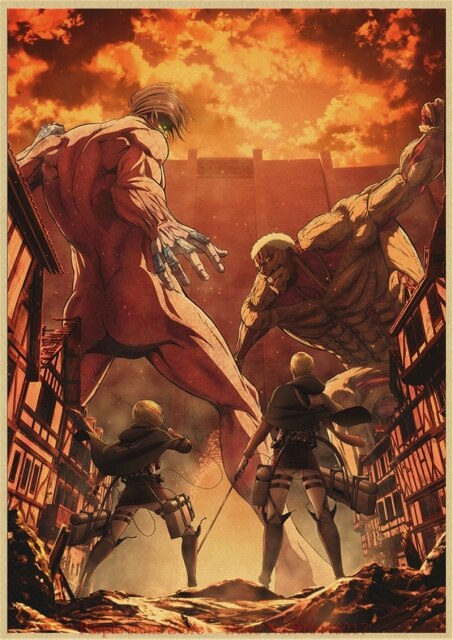 Poster Titan Assailant vs Titan Reiner Attacco su Titano