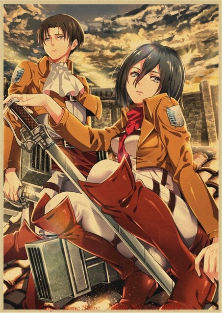 Poster Mikasa x Levi Attacco su Titano