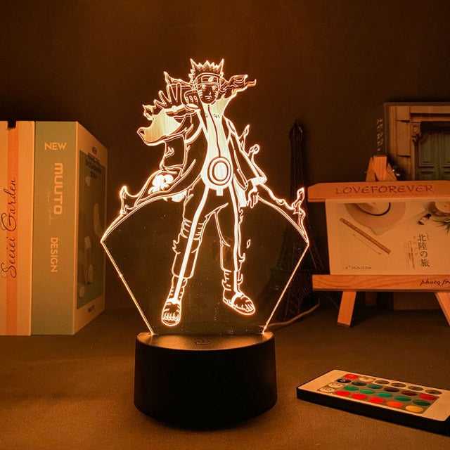 Lampada al neon a LED 3D Naruto per decorazioni Manga da comodino o da ufficio