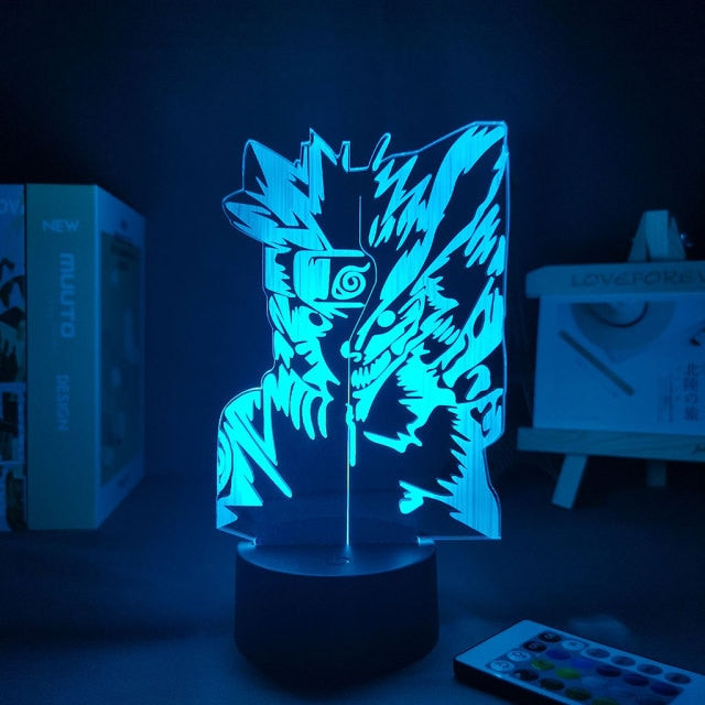 Lampada al neon a LED Naruto Kurama per decorazioni Manga da comodino o da ufficio