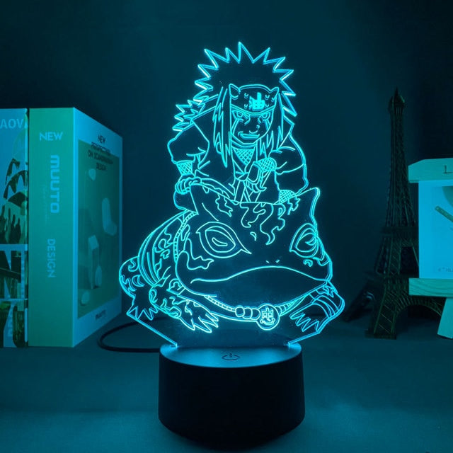 Lampada al neon Jiraiya a LED per decorazioni Manga da comodino o da ufficio