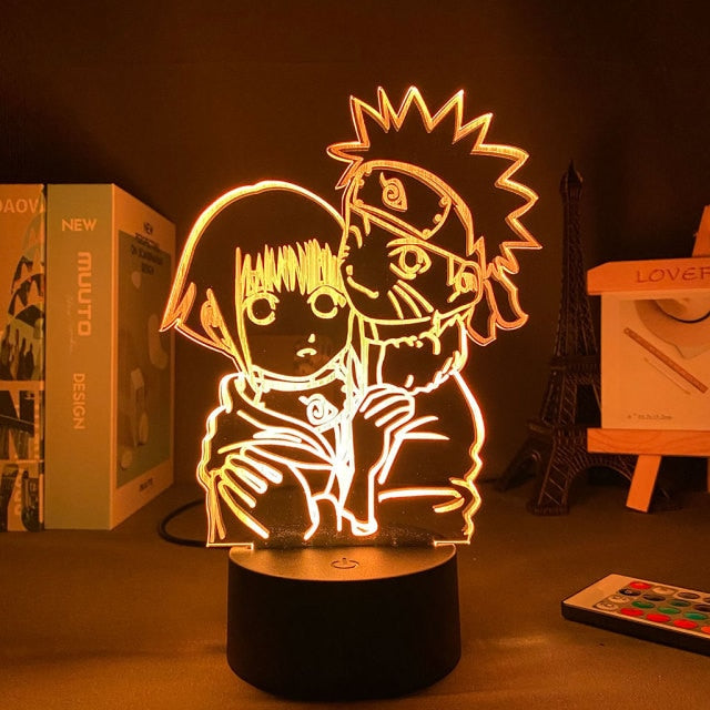 Lampada al neon a LED Hinata e Naruto per decorazioni Manga da comodino o da ufficio