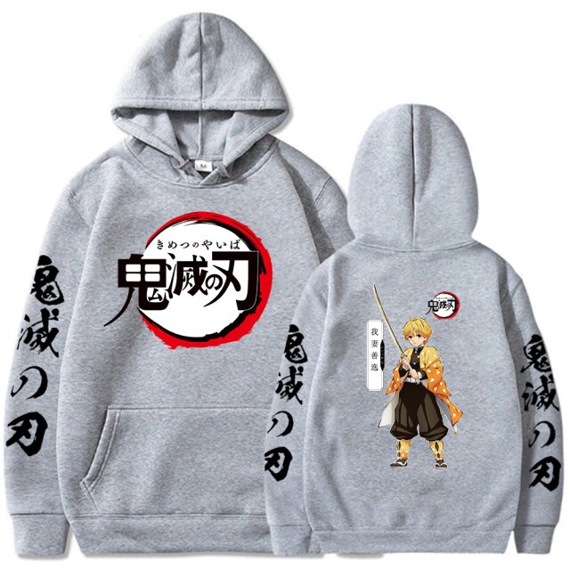 Manga Demon Slayer Zenitsu Felpa con cappuccio Adulto Uomo Donna Maniche lunghe