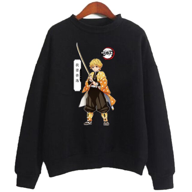 Pull Manga Demon Slayer Zenitsu Adulte Homme Femme Longues Manches