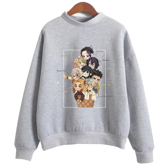 Pull Manga Demon Slayer Adulte Homme Femme Longues Manches