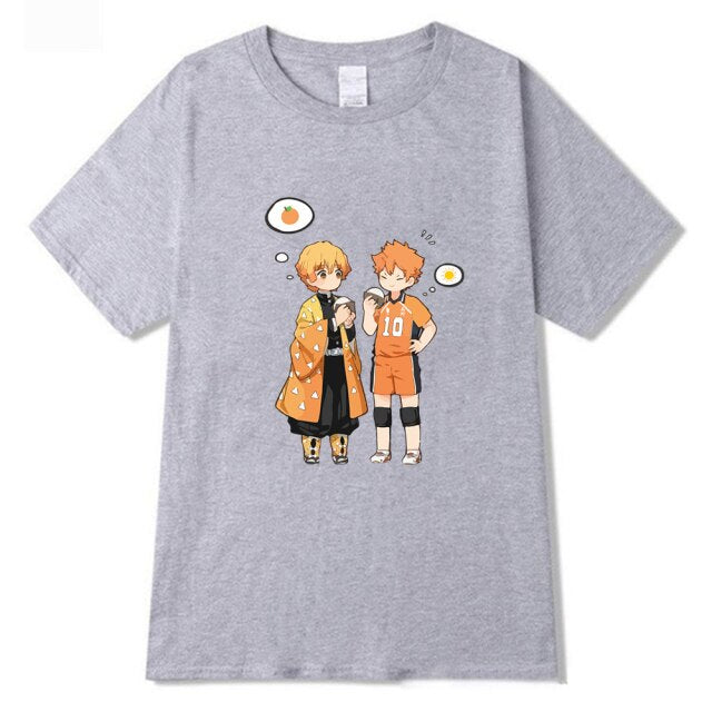 T-Shirt Manga Demon Slayer Zenitsu (4 Coloris) Floqué Adulte Homme Femme Courtes Manches