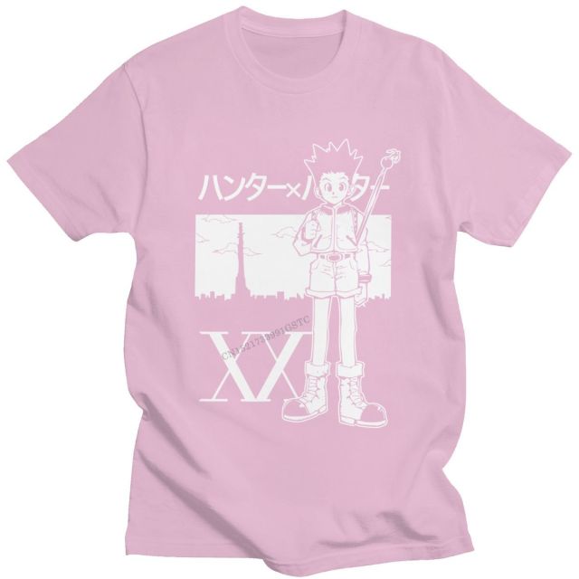 Gon Manga Hxh Beflocktes T-Shirt für Erwachsene, Herren und Damen, kurzärmelig